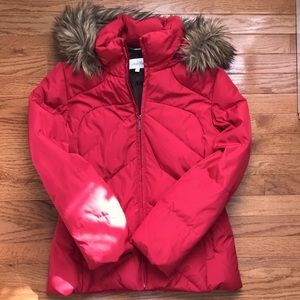 Red Calvin Klein Down Coat